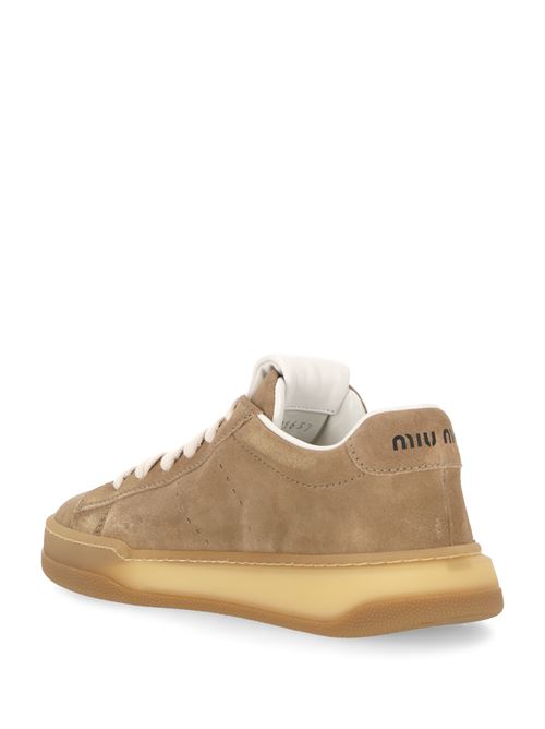 Blush beige calf suede sneakers Miu Miu | 5E916DF-DX05Z5OF0379